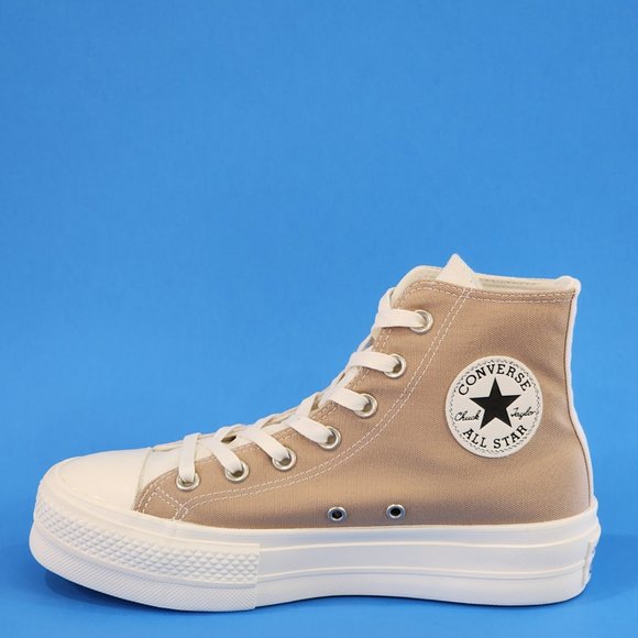 Converse CTAS Hi Lift Tri-Panel Hemp & Desert Sand Platform Sneakers A01581C NWT - Picture 3 of 6